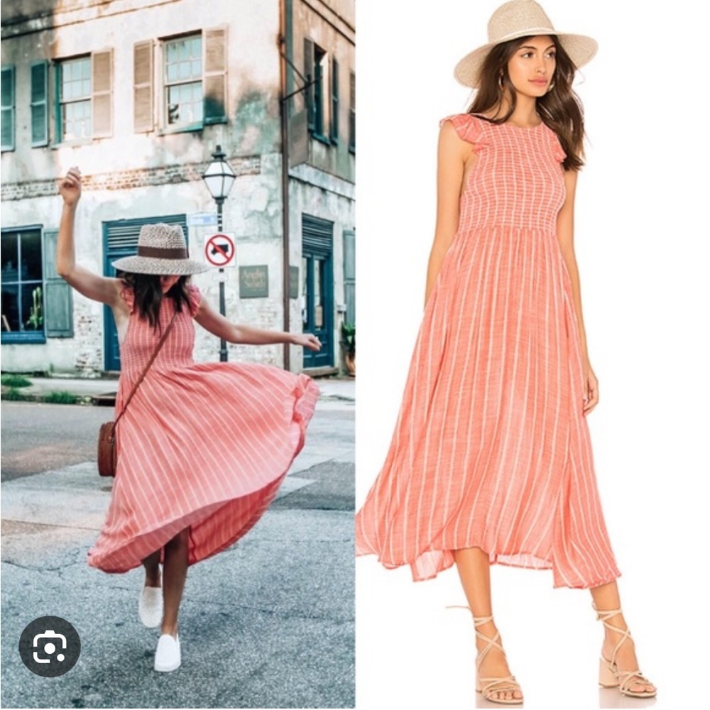 Free People Red Chambray Dress